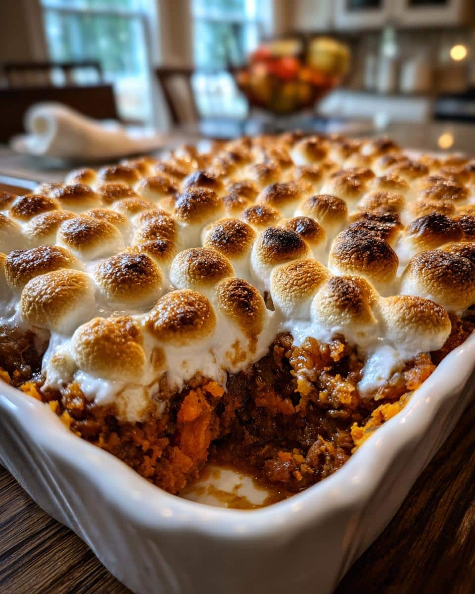 Melted Marshmallows: 1 Amazing Casserole 4 Sweet Potato Casserole with Marshmallows - detail 1