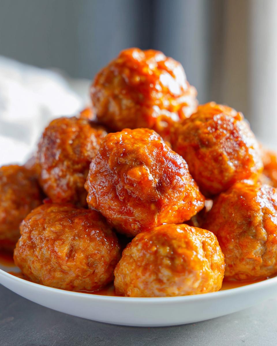 Air Fryer Buffalo Chicken Meatballs (Keto) - detail 1