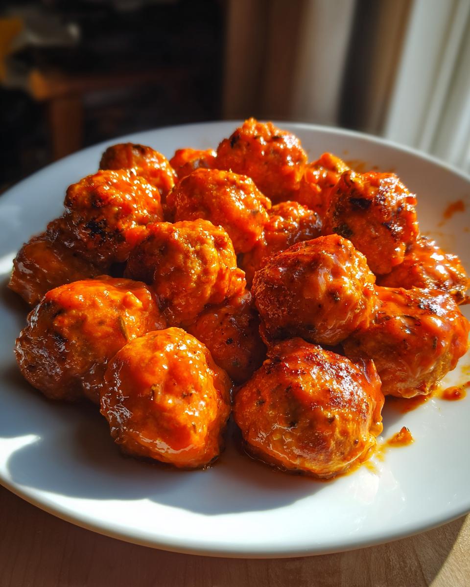 Air Fryer Buffalo Chicken Meatballs (Keto) - detail 2