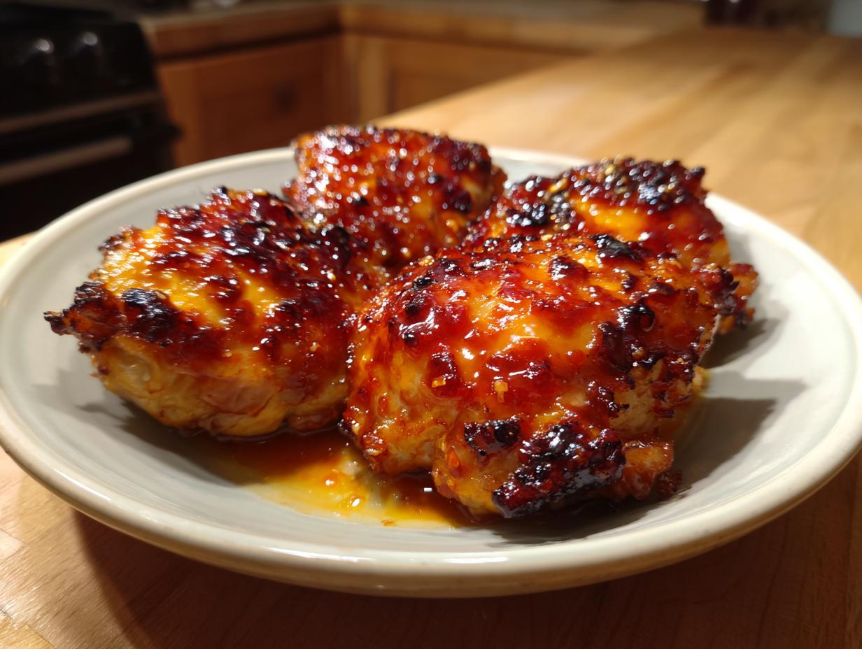 Amazing Hot Honey Glazed Chicken Thighs: 1 Fail