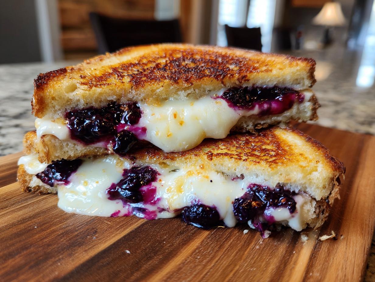Amazing Blueberry Grilled Cheese: 1 Glorious Bite