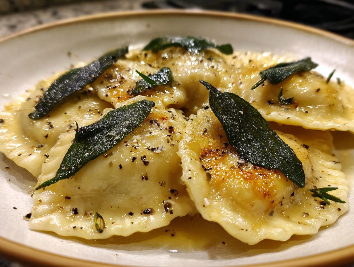 Amazing Brown Butter Sage Pumpkin Ravioli
