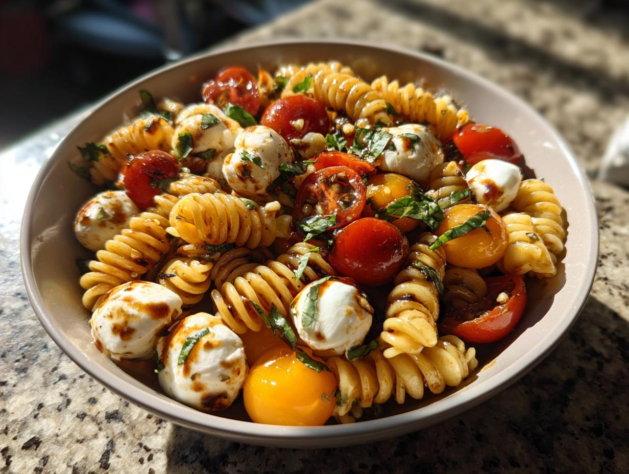 Amazing Caprese Pasta Salad in Under 30 Min