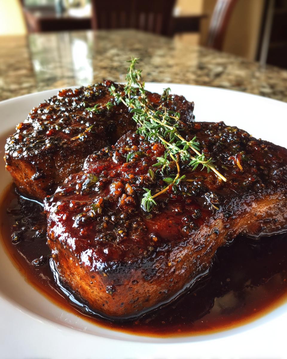 Cozy Apple Cider Glazed Beef Chops - detail 1