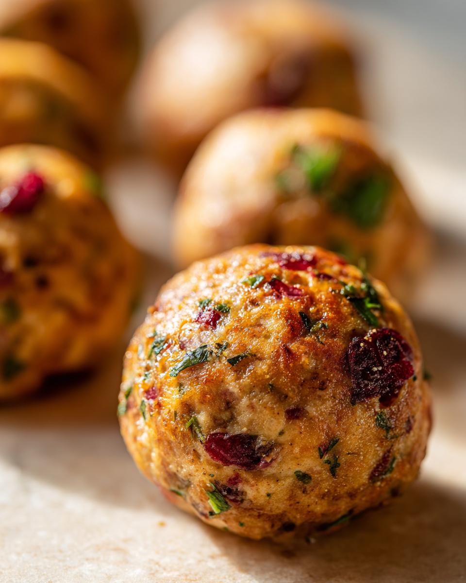 Stunning Cranberry Turkey Stuffing Balls (6 Ways) 5 Cranberry Turkey Stuffing Balls - detail 2