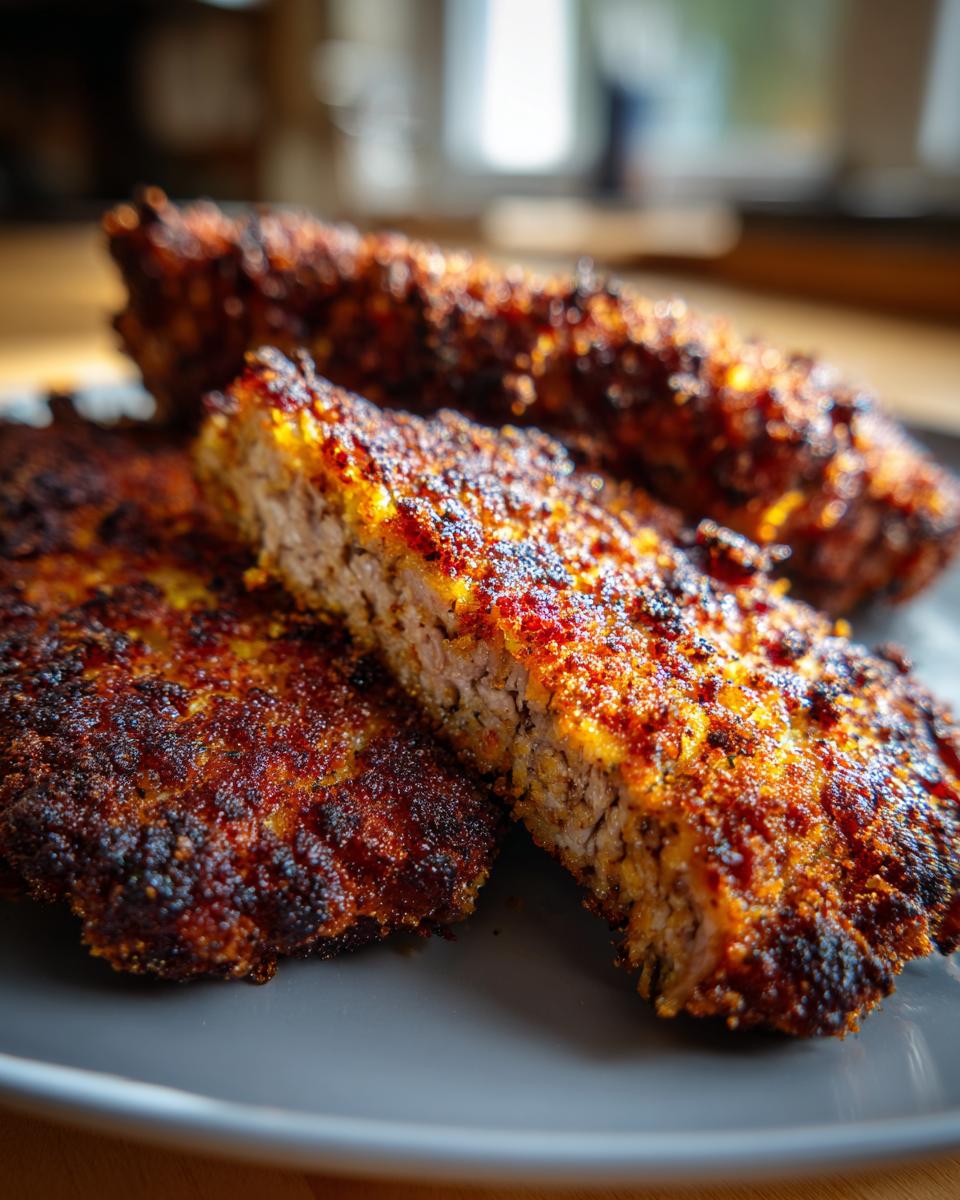 Crispy Parmesan Crusted Beef Cutlets (Low Carb) - detail 2