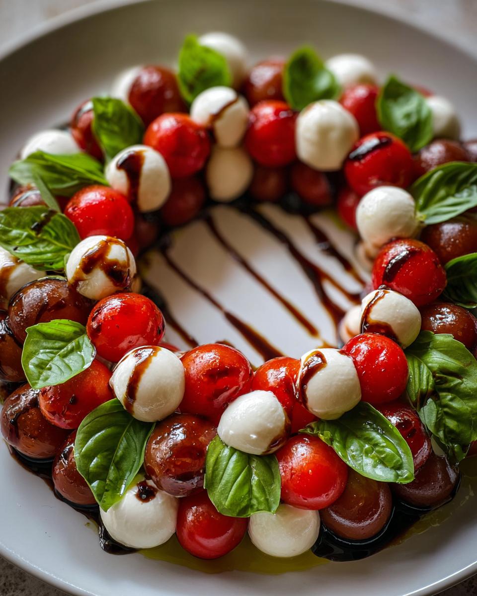 Festive Caprese Wreath Appetizer - detail 1