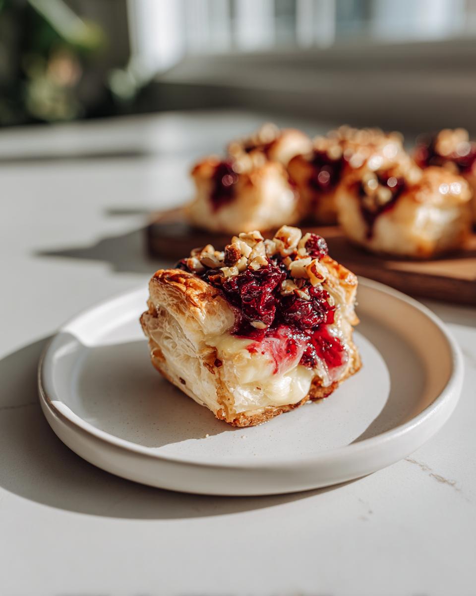 Festive Cranberry Brie Puff Pastry Bites​ - detail 2