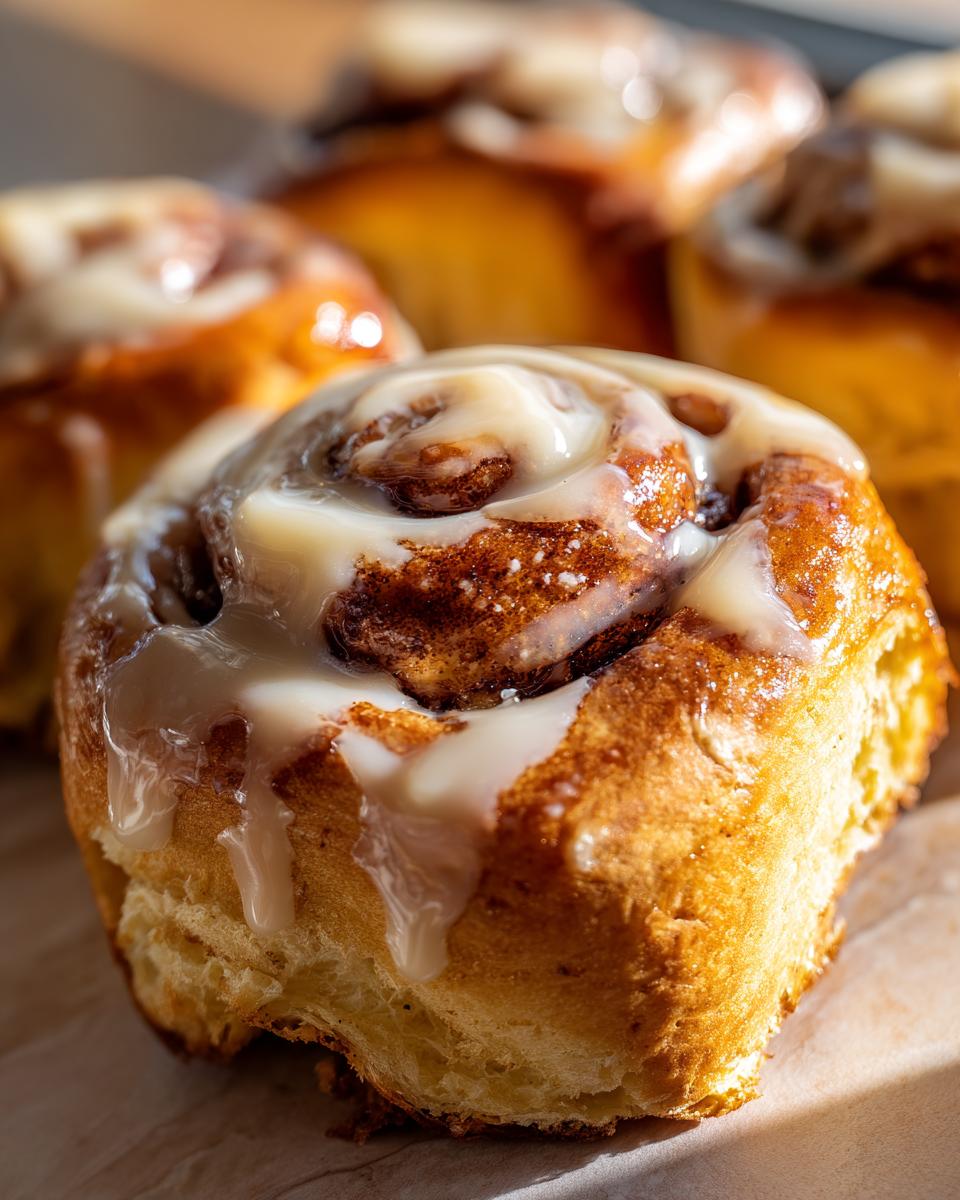 Gingerbread Cinnamon Rolls with Eggnog Glaze - detail 1