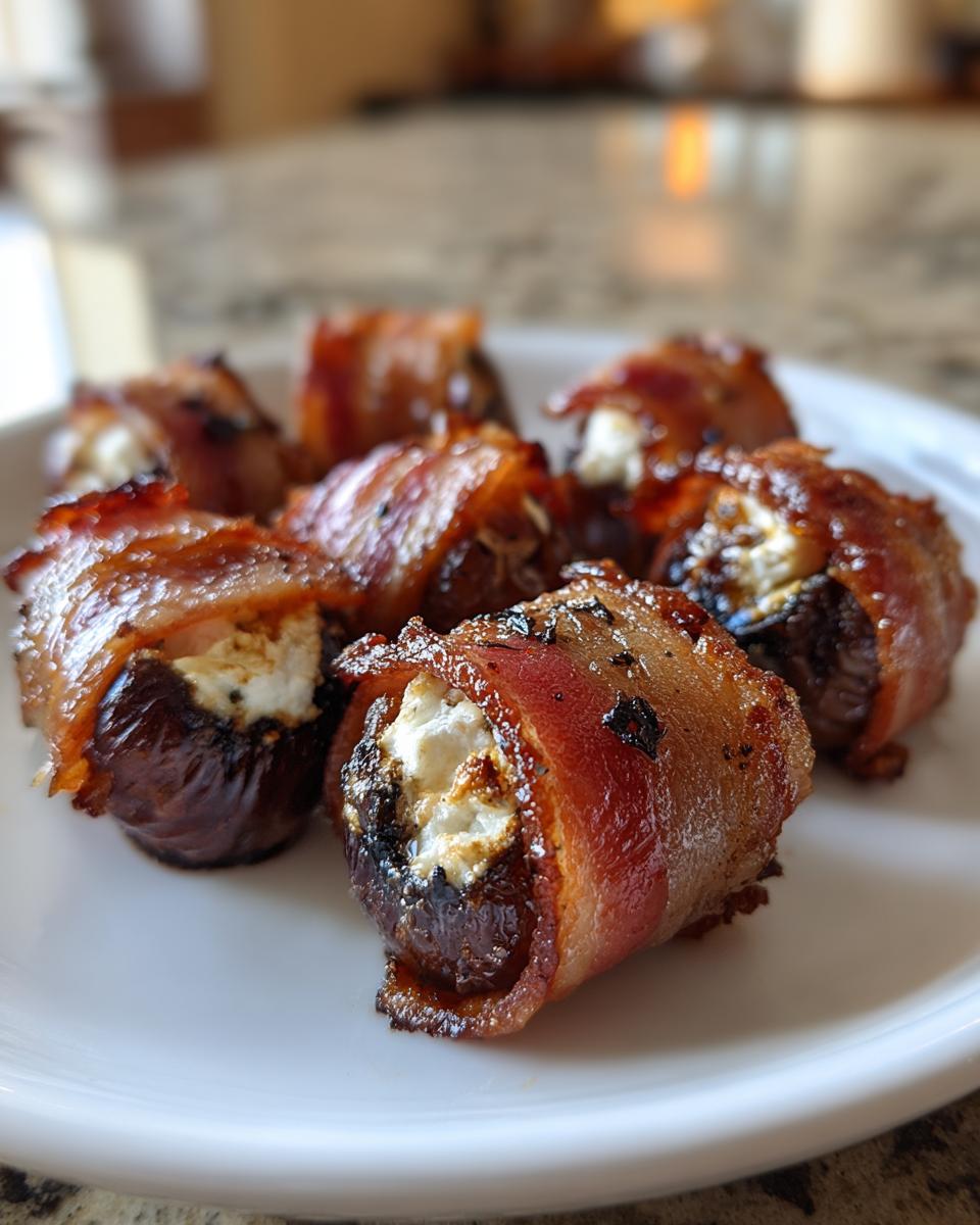 Holiday Bacon-Wrapped Dates With Goat Cheese - detail 1