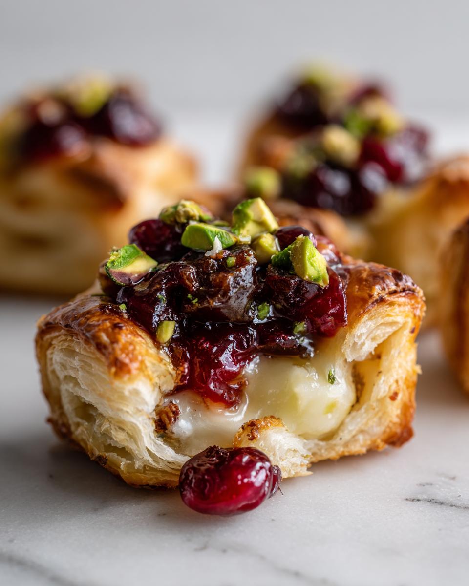 Flaky 15-min Holiday Cranberry Brie Puff Pastry Bites 4 Holiday Cranberry Brie Puff Pastry Bites - detail 1