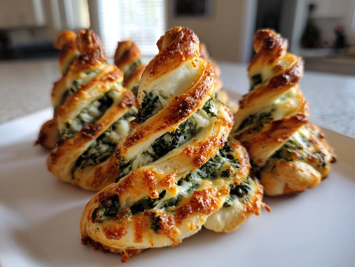 Amazing Holiday Tree Spinach Dip Breadsticks 1