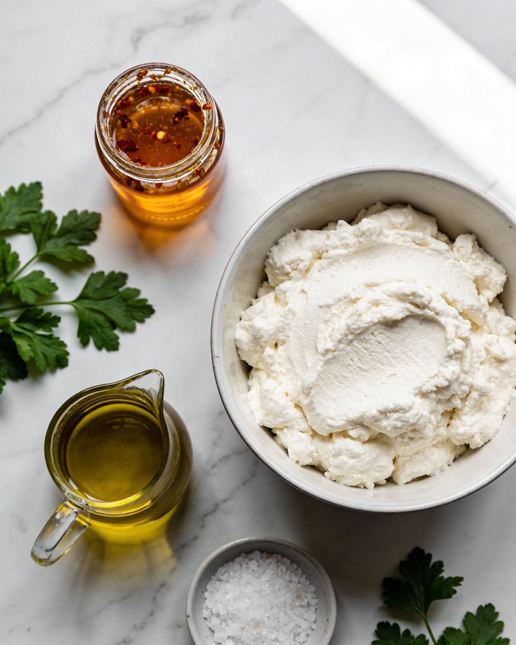 Ingredients for Your Whipped Ricotta Cheese & Hot Honey Dip