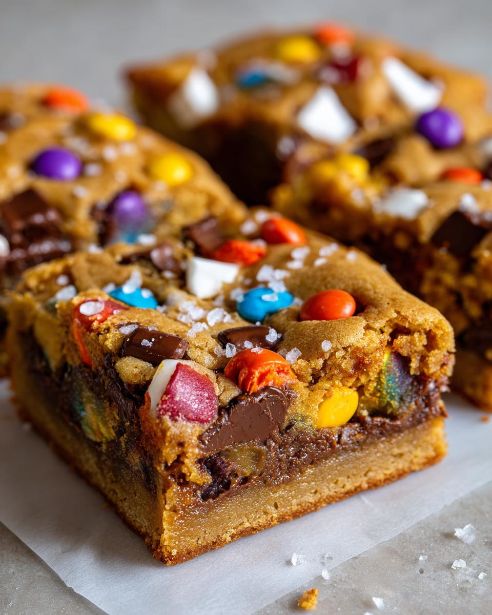 Leftover Halloween Candy Cookie Bars - detail 1
