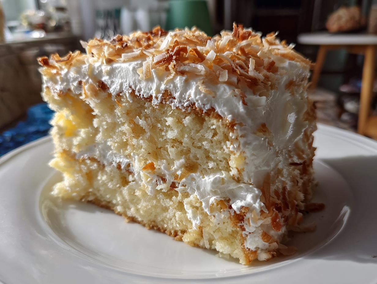 Amazing Moist Pineapple Coconut Cake