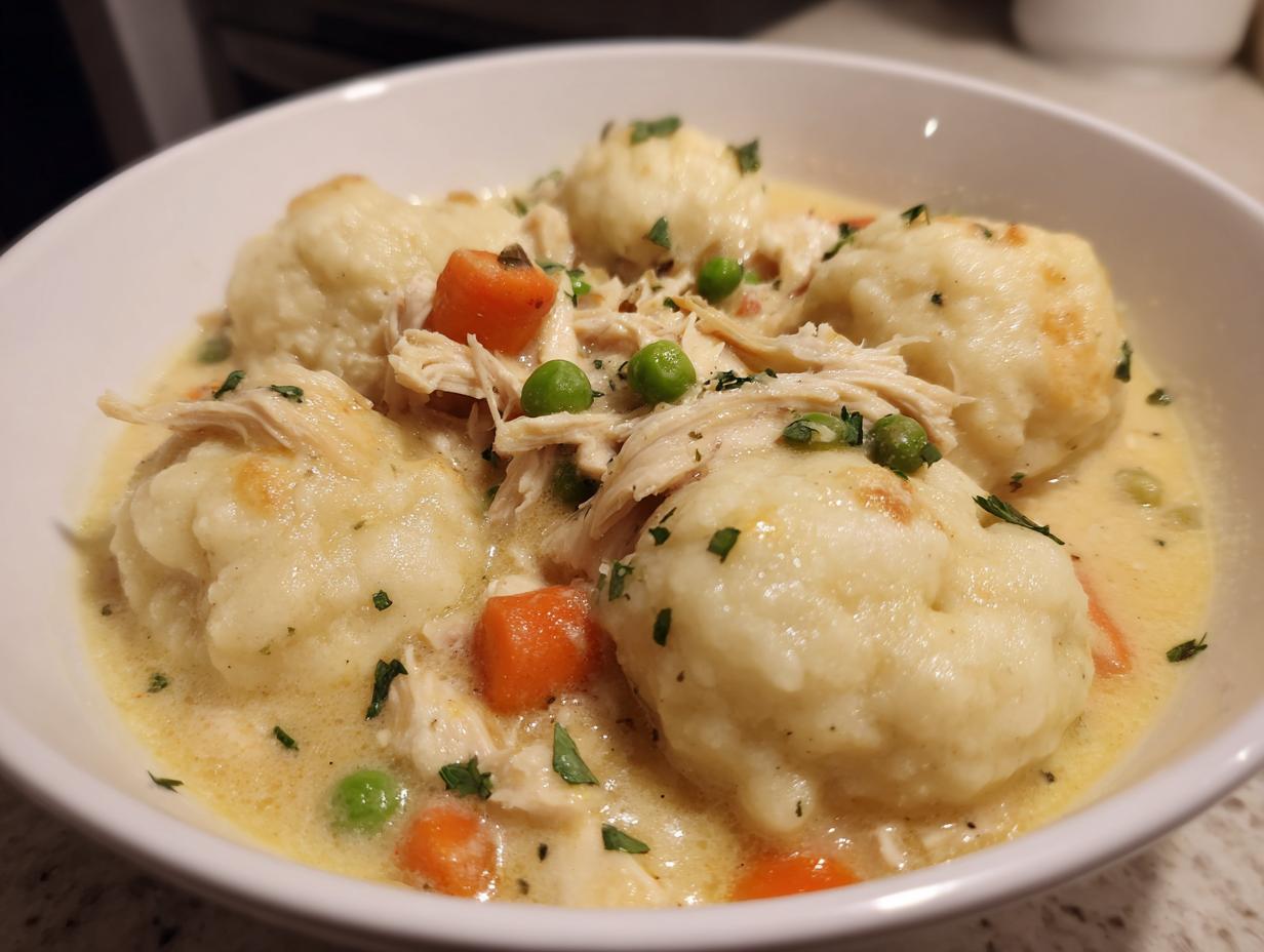 Nostalgic Creamy Chicken And Dumplings: 1 Pot Magic