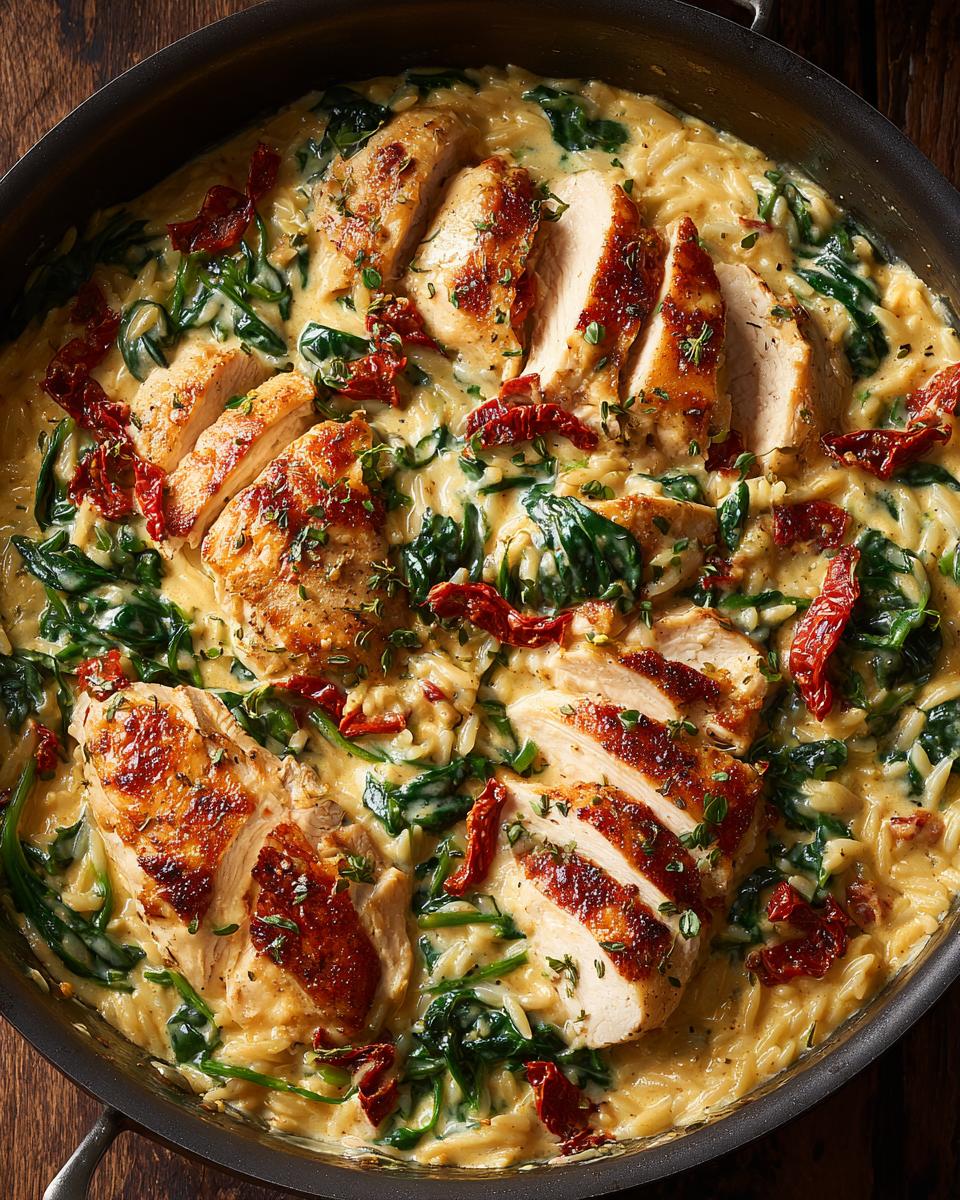 One-Pan Creamy Tuscan Chicken Orzo - detail 2