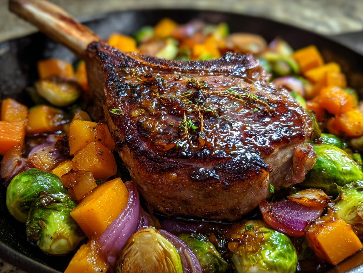 Amazing 1-Pan Maple Dijon Beef Chops flavor