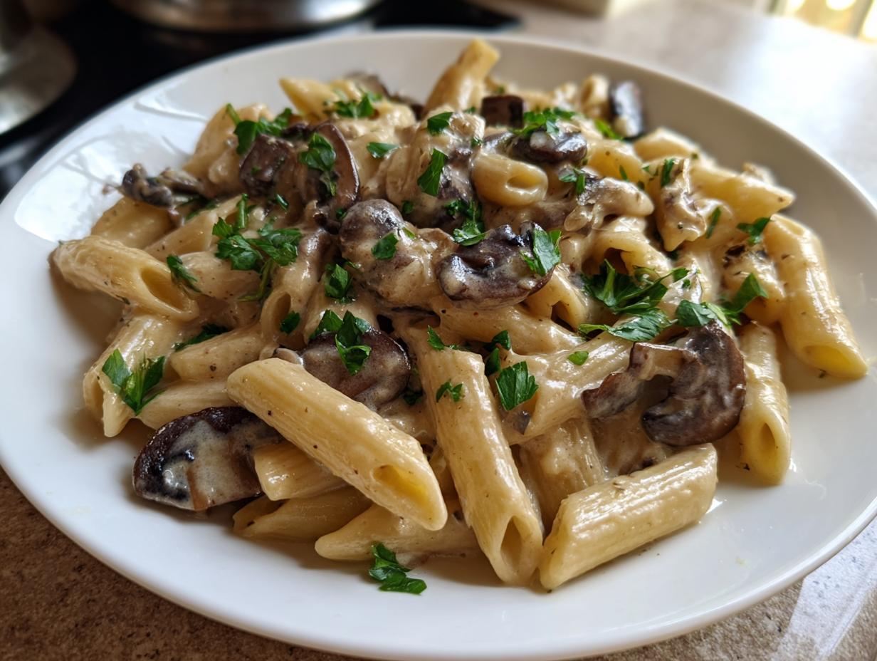 Amazing 1-Pot Creamy Mushroom Pasta dish