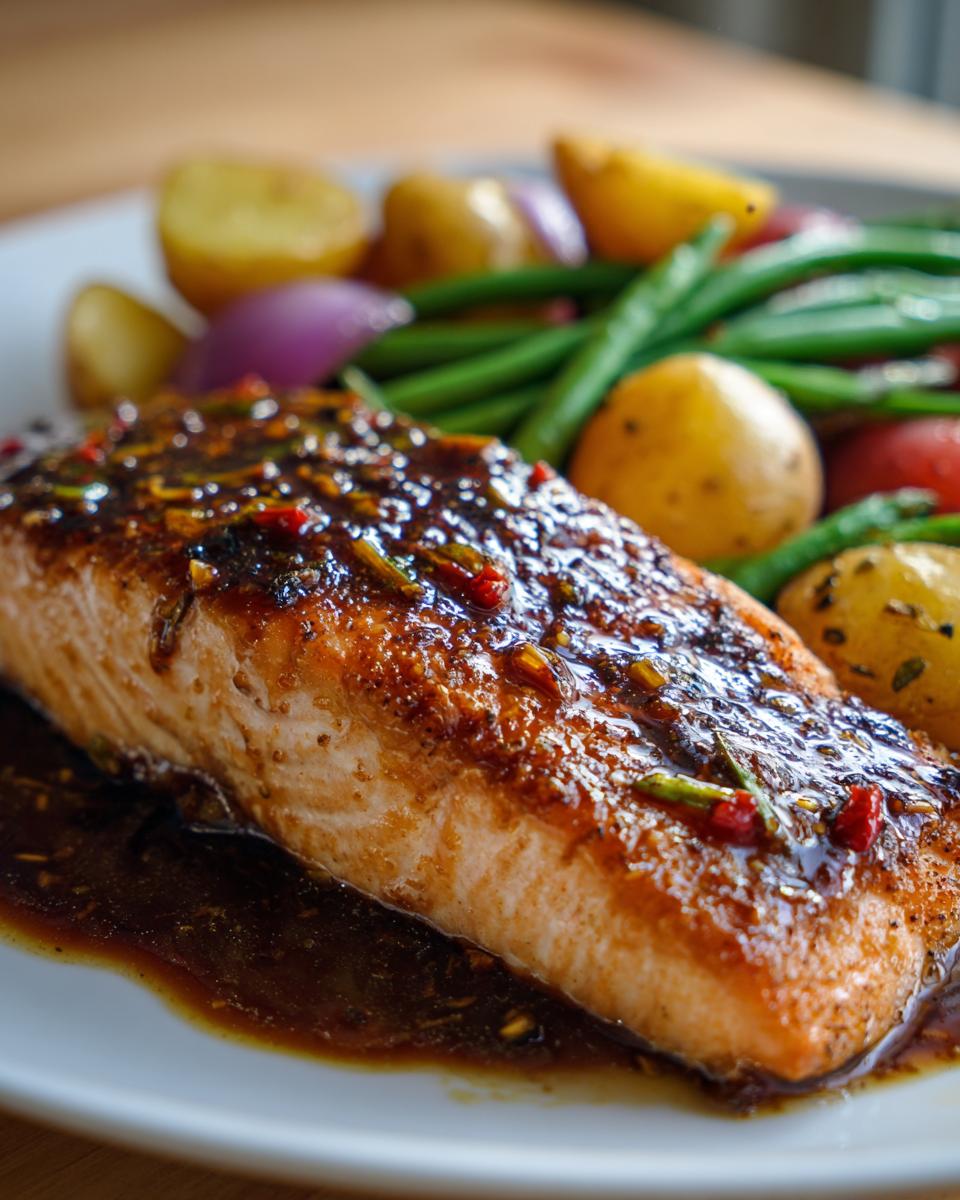 Sheet Pan Honey Garlic Salmon with Roasted Veggies - detail 1