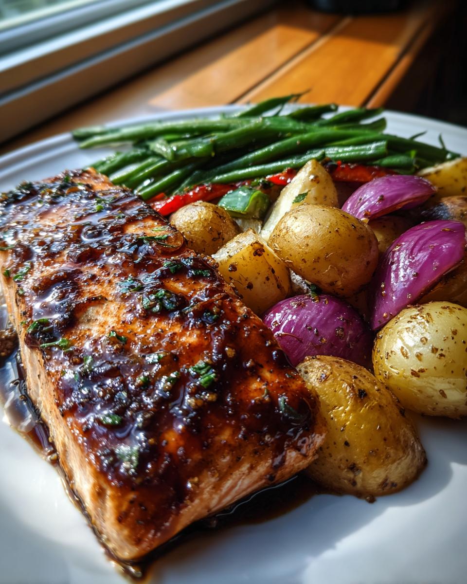 Sheet Pan Honey Garlic Salmon with Roasted Veggies - detail 2