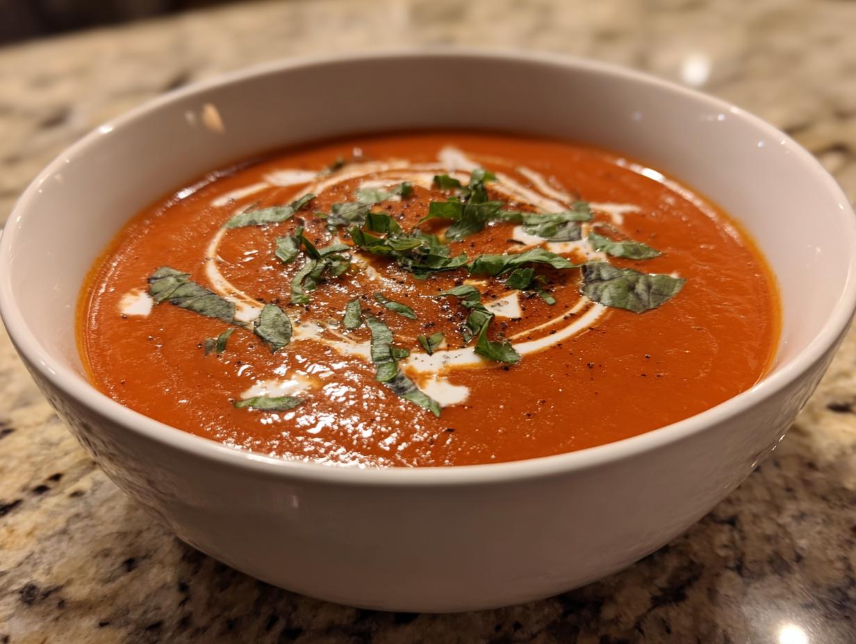 Velvety Smooth Tomato Basil Soup: 1-Pot Magic