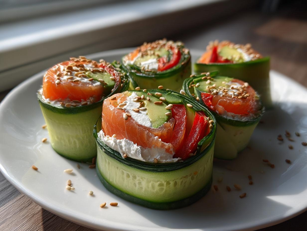 5 Minute Viral Cucumber Cream Cheese Sushi Magic