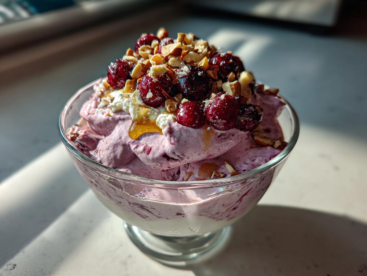 Amazing 10-min Berry Mousse with Cottage Cheese