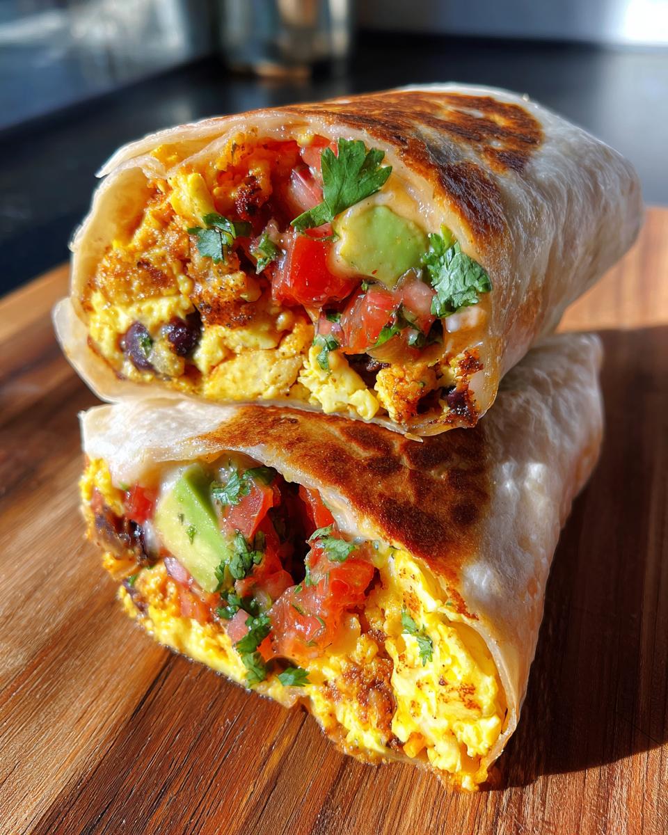 Breakfast Burrito with Black Beans and Pico - detail 2