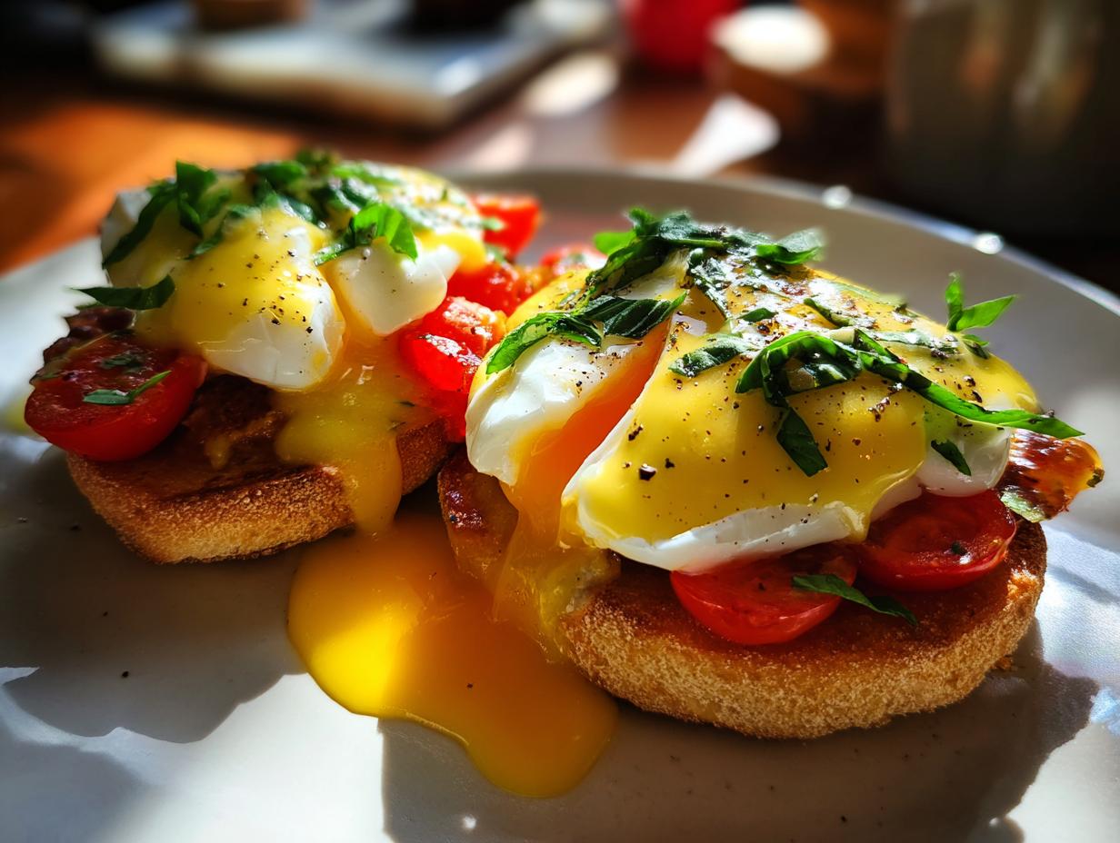 Amazing 4-Minute Caprese Eggs Benedict