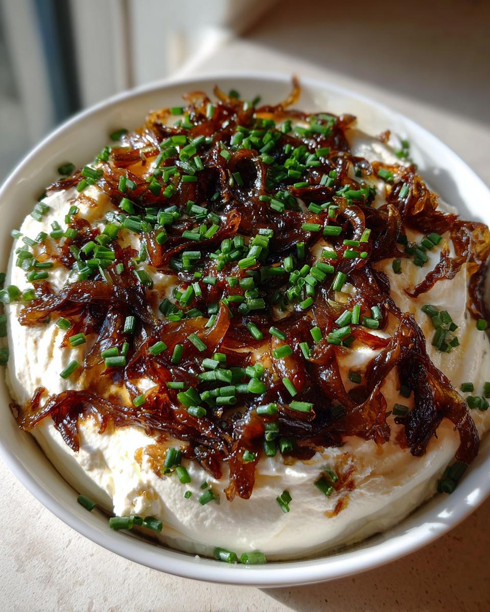 Amazing 25-Minute Caramelized Onion Whipped Goat Cheese Dip 4 Caramelized Onion Whipped Goat Cheese Dip - detail 1