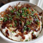 Caramelized Onion Whipped Goat Cheese Dip