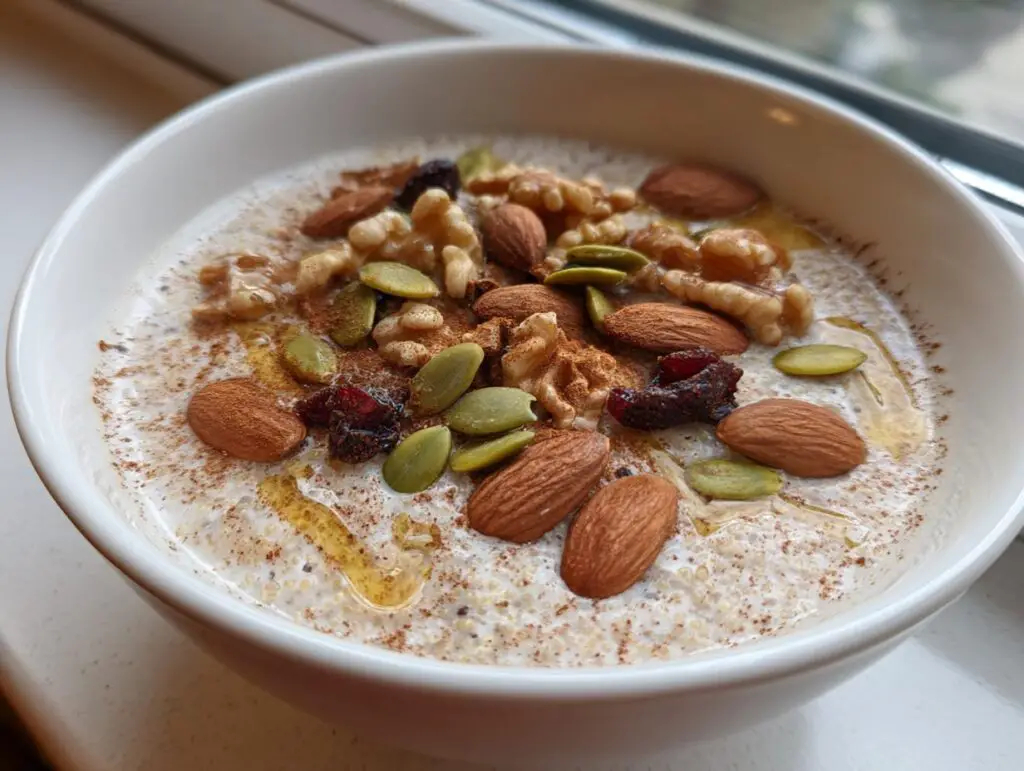Cinnamon Quinoa Bowl with Milk and Nuts