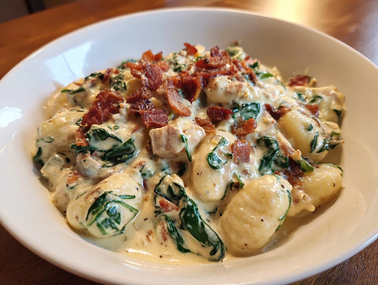 Amazing 1-pan Creamy Crack Chicken Gnocchi