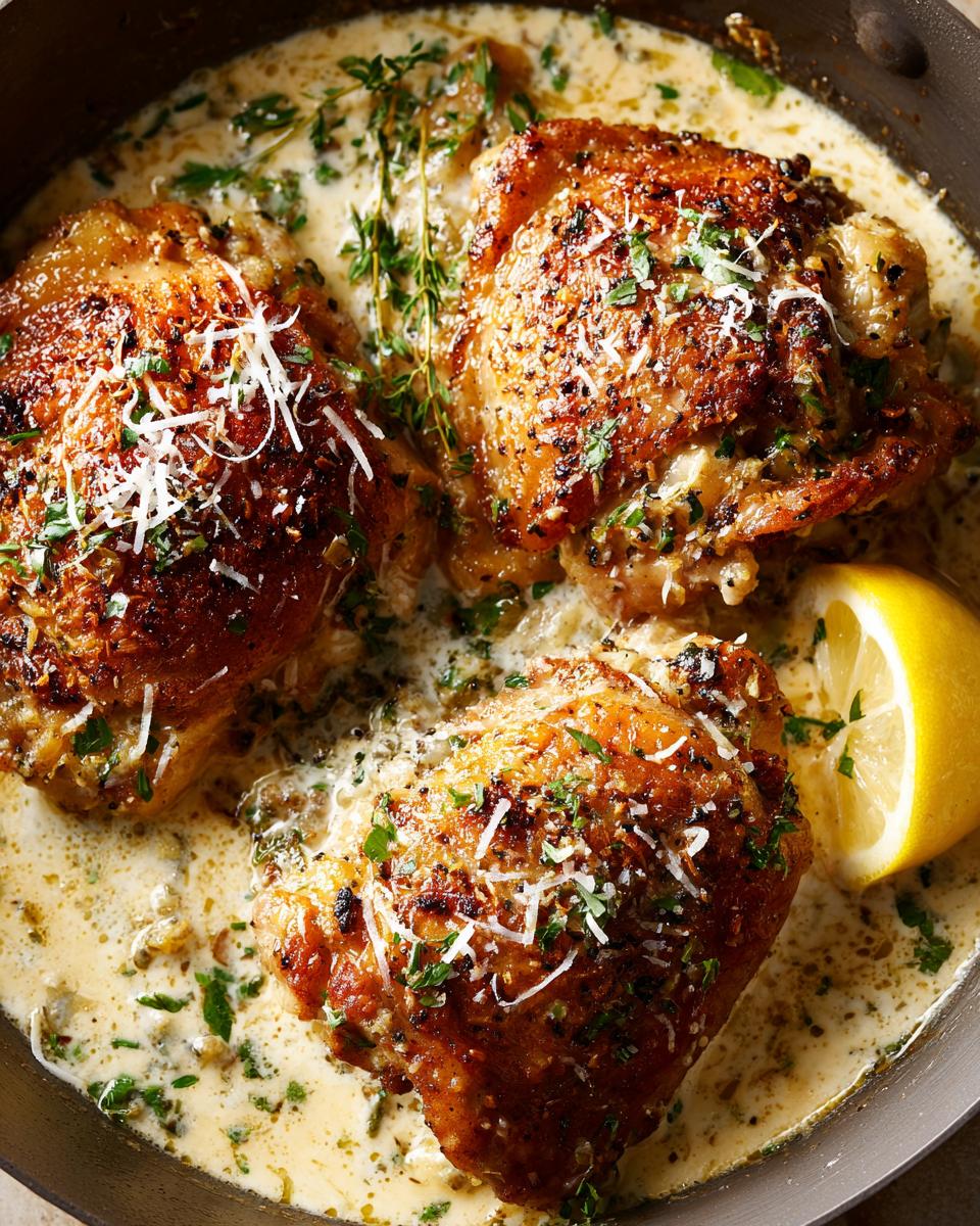 Creamy Garlic Chicken Thighs Skillet Dinner - detail 1