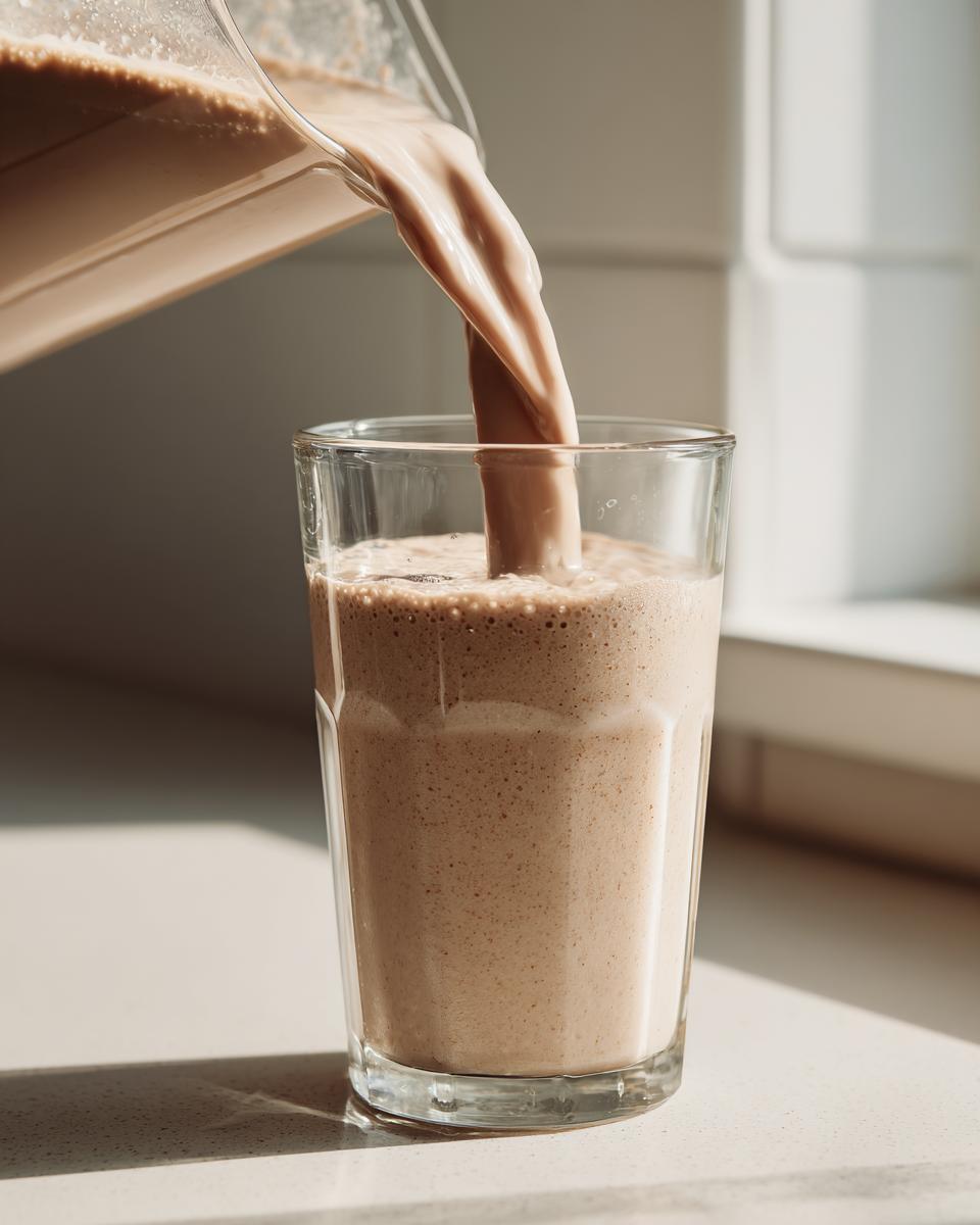 Creamy Oat Smoothie with Milk and Fruit - detail 2