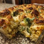 Creamy Pesto Chicken and Broccoli Pasta Bake