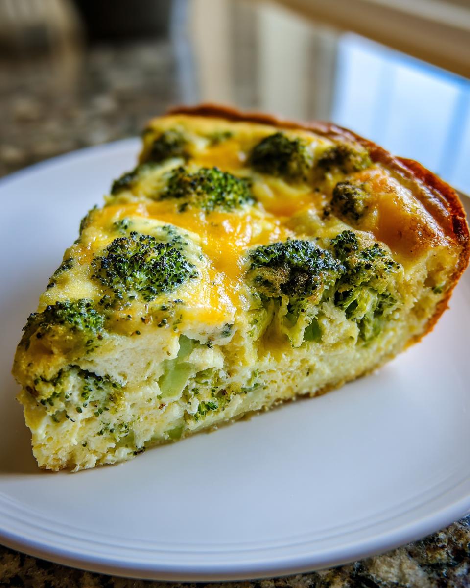Amazing 4-Ingredient Crustless Broccoli and Cheese Quiche 4 Crustless Broccoli and Cheese Quiche - detail 1