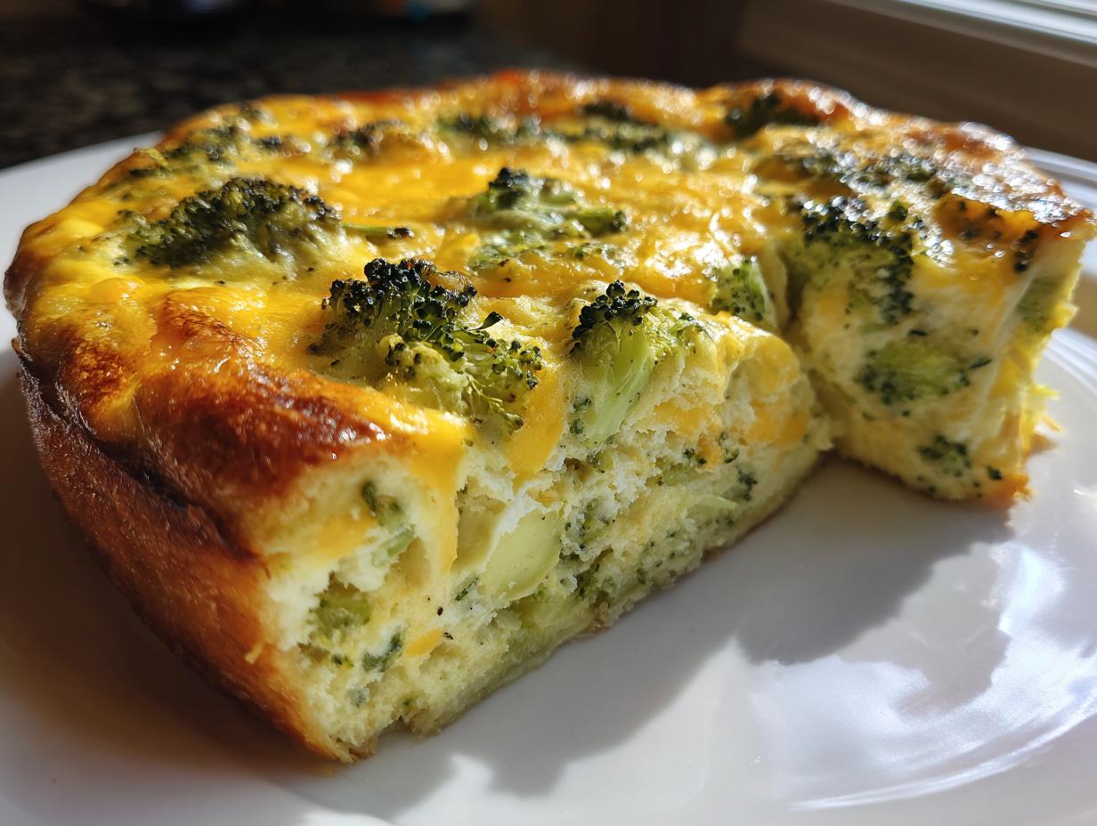 Amazing 4-Ingredient Crustless Broccoli and Cheese Quiche