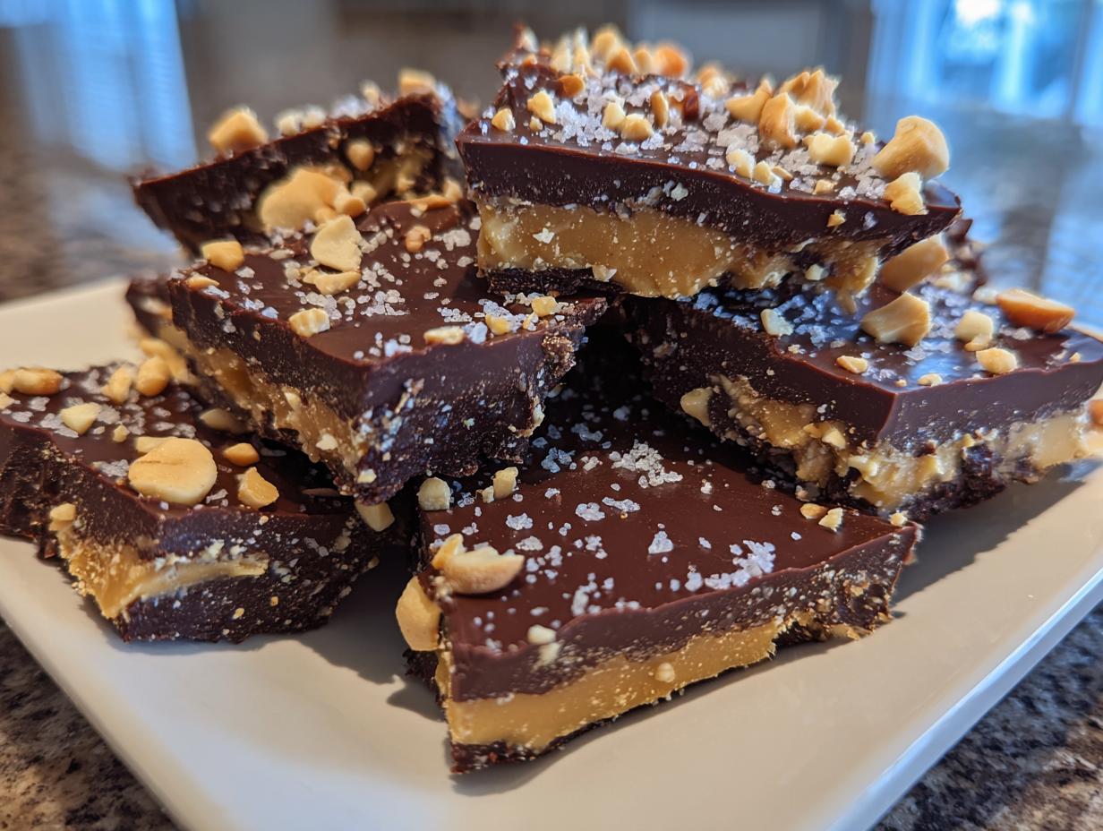 Stunning Date Snickers Bark in 55 Mins