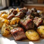 Garlic Butter Steak Bites and Potatoes