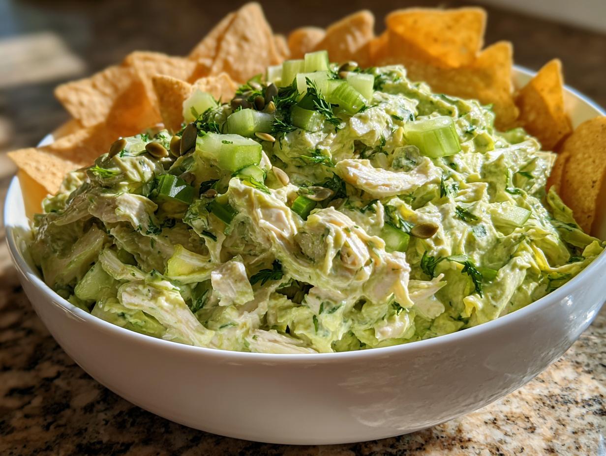 Shocking 20 Minute Green Goddess Chicken Salad Dip