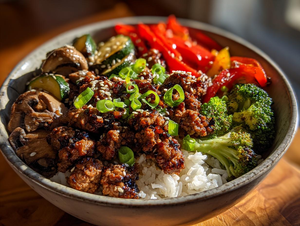 Amazing Ground Turkey Rice Bowl in 30 Min