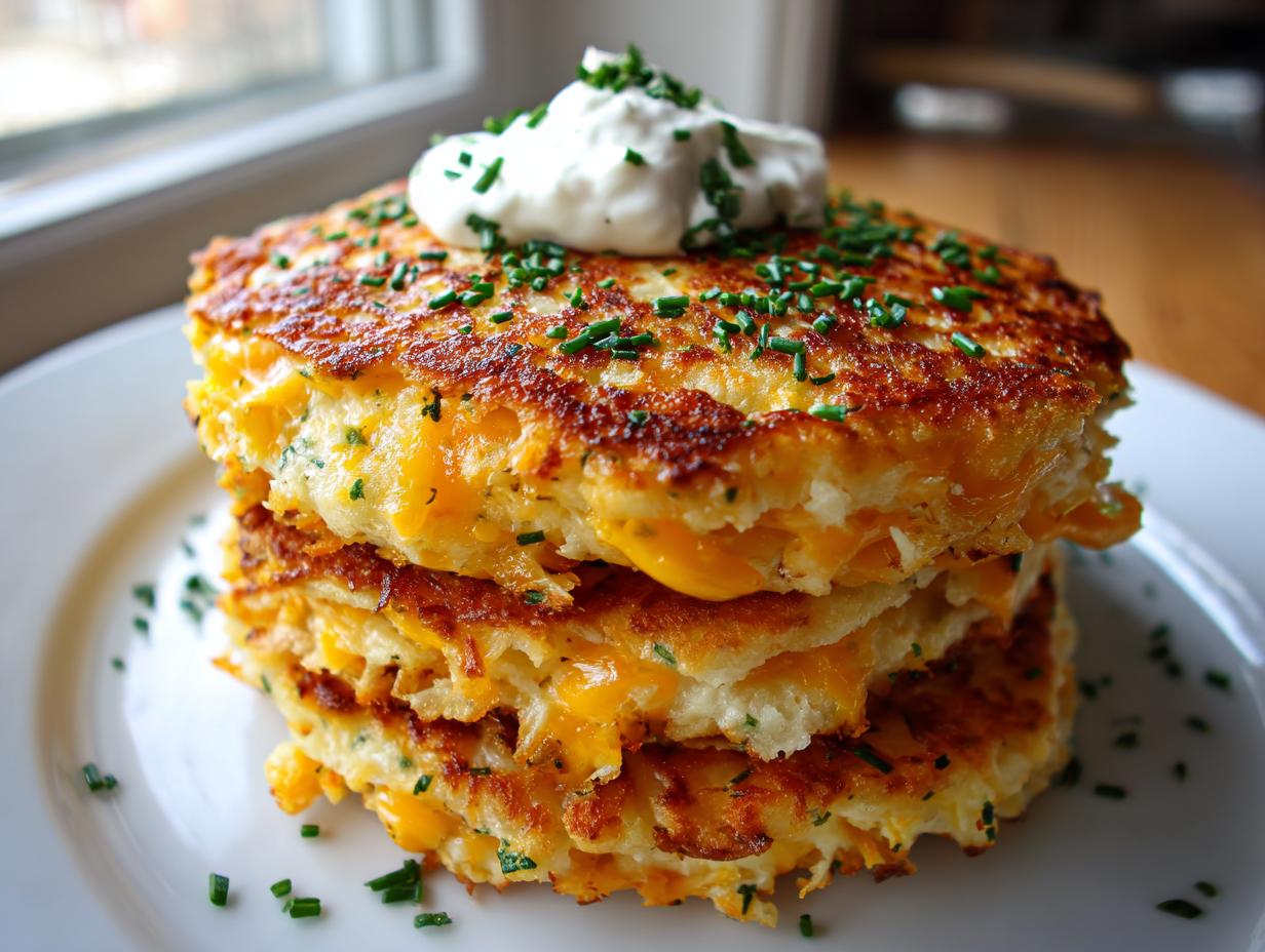 Hash‑Brown Cheesy Pancakes