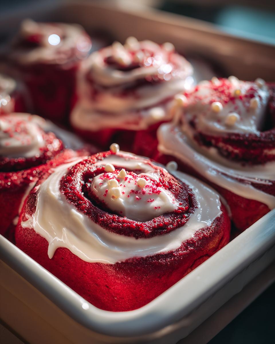 Heavenly red velvet cinnamon rolls - detail 1