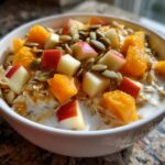 Homemade Muesli Bowl with Milk and Fruit
