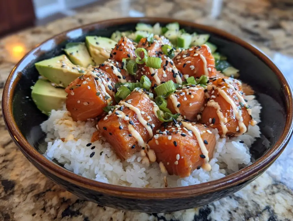 Honey Garlic Salmon Rice Bowls