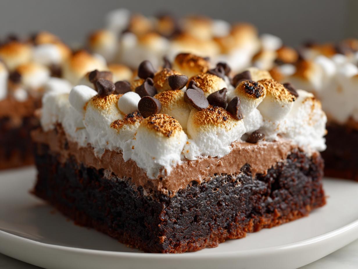 Amazing 3-Layer Hot Chocolate Brownie Squares