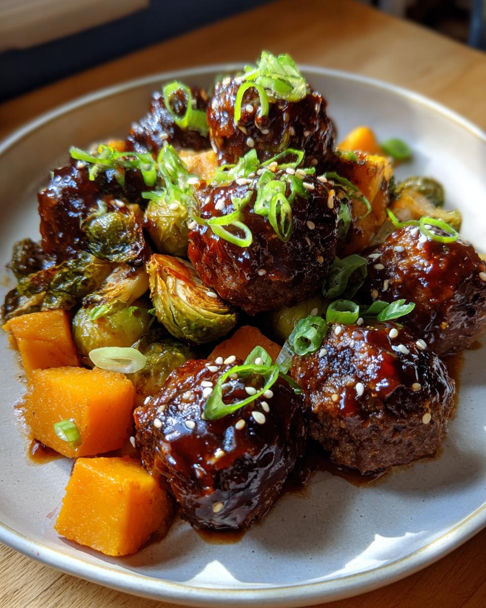 Korean BBQ Meatballs and Vegetables - detail 2
