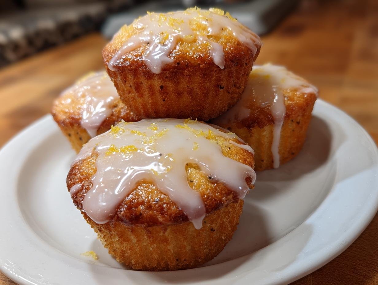 Foolproof 3-Minute Lemon Poppy Seed Muffins with Glaze
